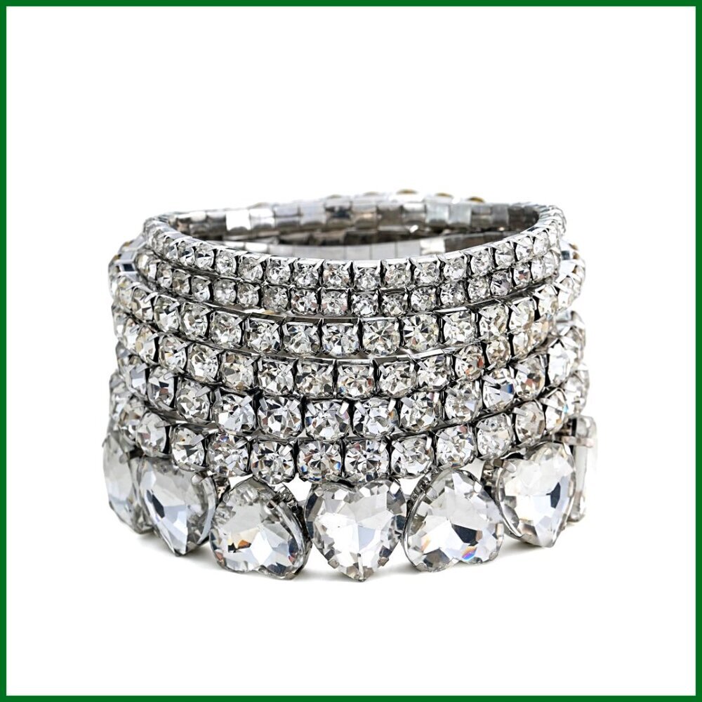 7PCS Stackable Tennis Bracelets Set with Sparkling Rhinestones